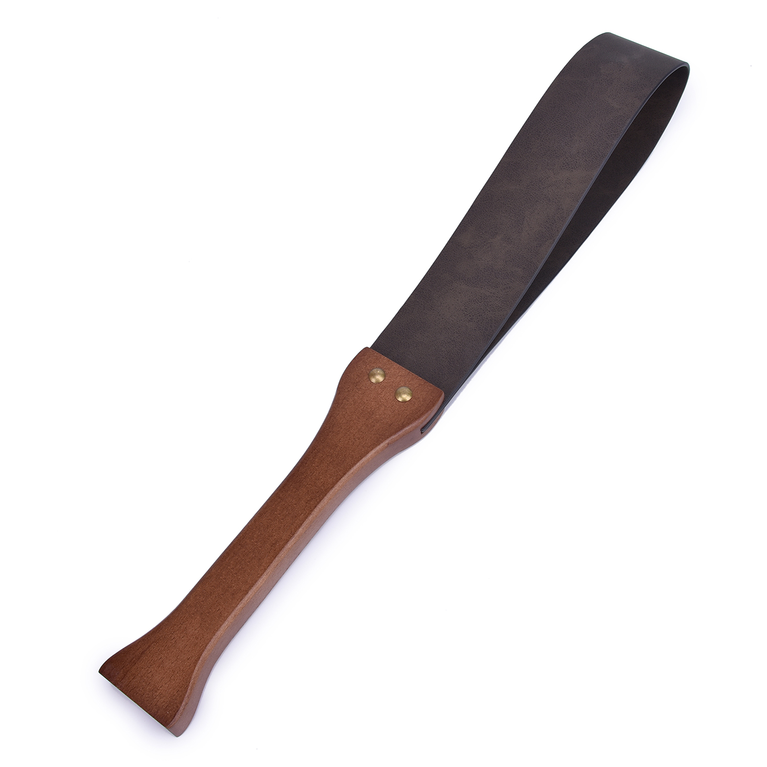 Wooden Handle Leather Spanking Paddle