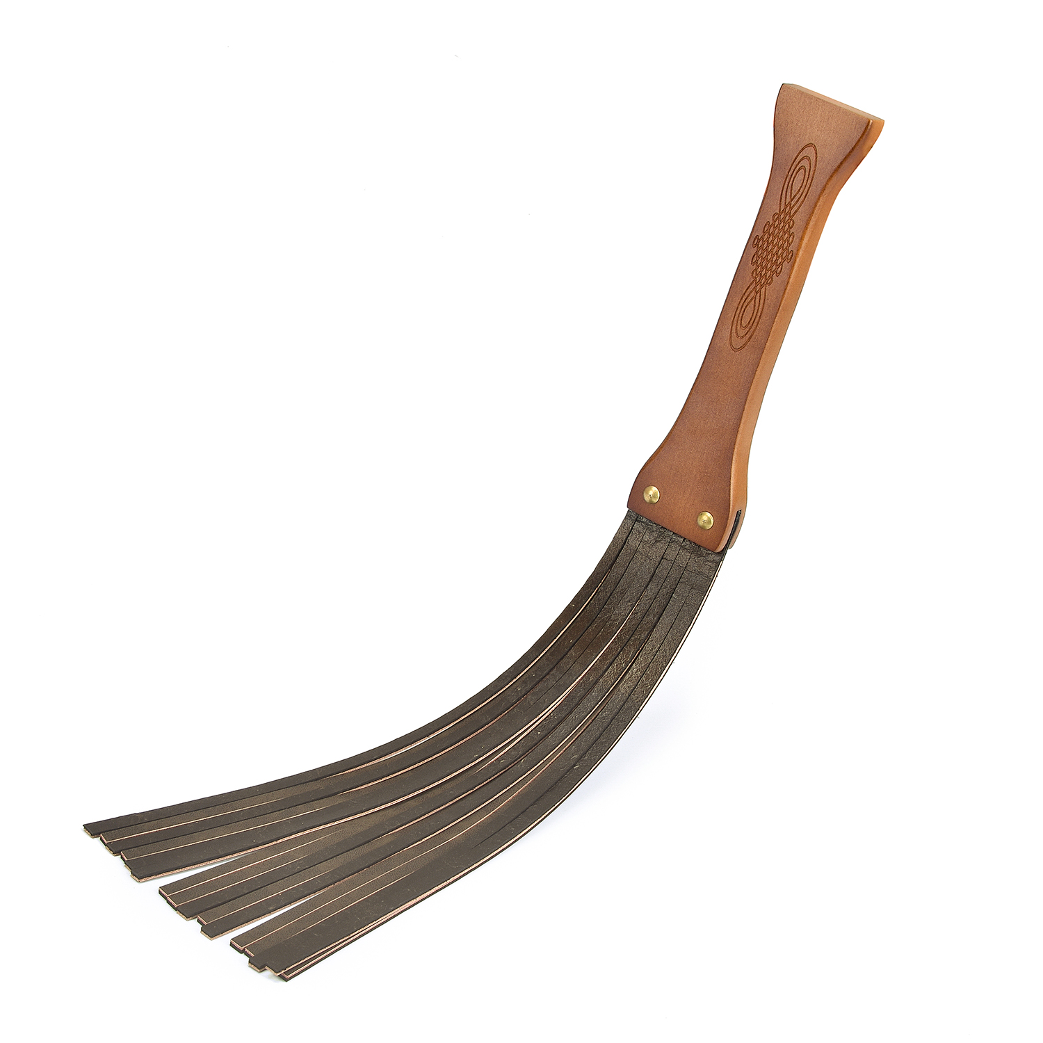 Wooden Handle Thick Leather Flogger