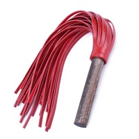 Wooden Handle Genuine Leather Flogger With Gift Box