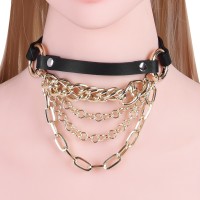 Male Stroker Shop – 
 Open-Body Chain Harness with Leather Collar – missuuu