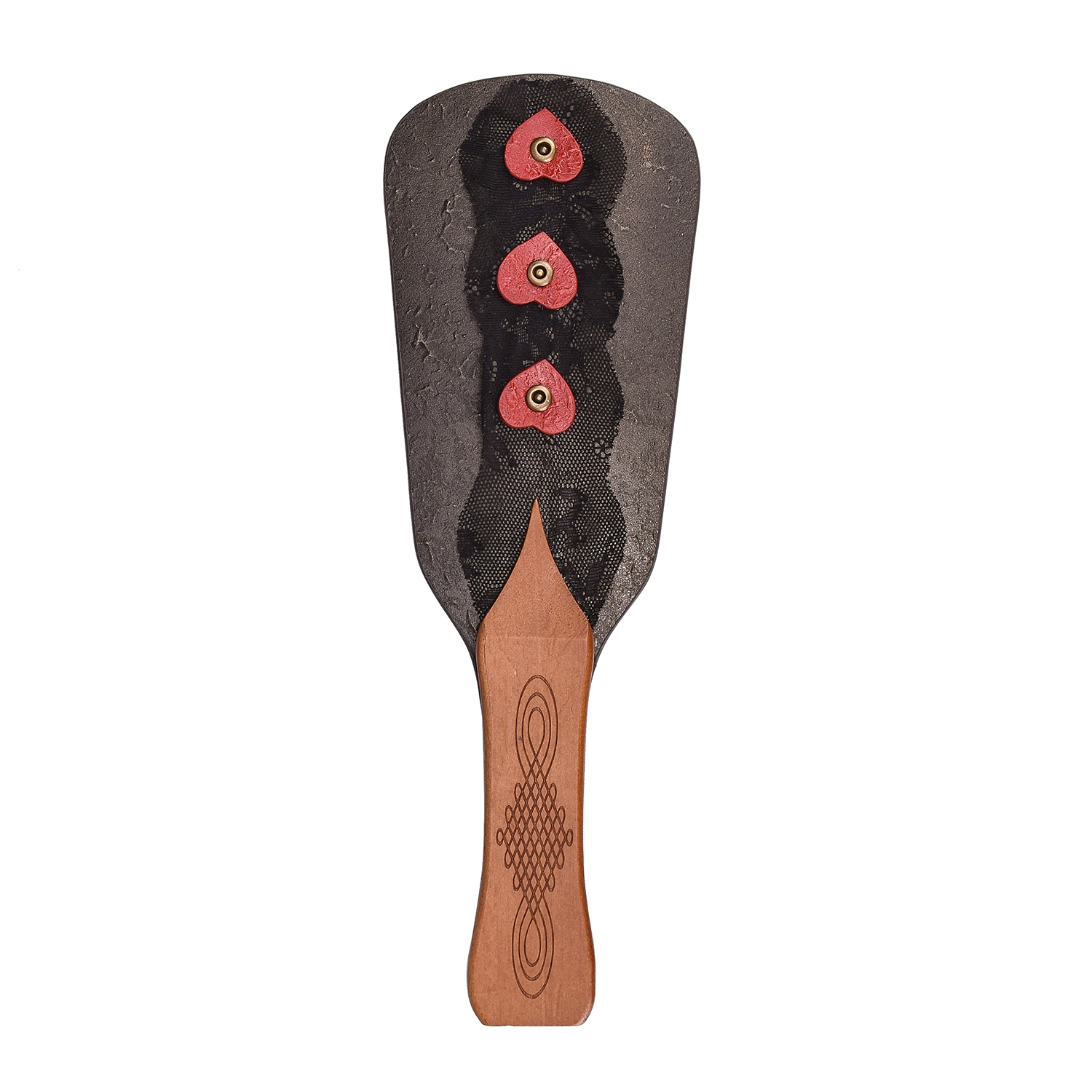 Wooden Handle Leather Spanking Paddle