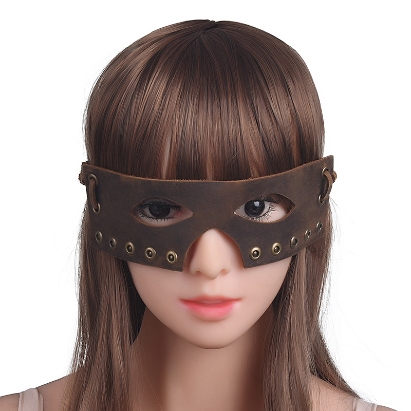 Mysterious Pendant Leather Mask with Lace